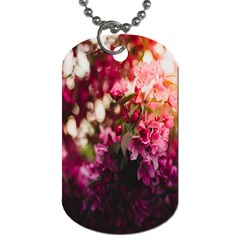 Pink Flower Dog Tag (Two Sides)