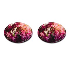 Pink Flower Cufflinks (Oval)