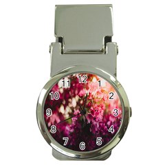 Pink Flower Money Clip Watches