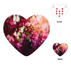 Pink Flower Playing Cards Single Design (Heart)