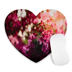 Pink Flower Heart Mousepad by artworkshop