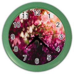 Pink Flower Color Wall Clock