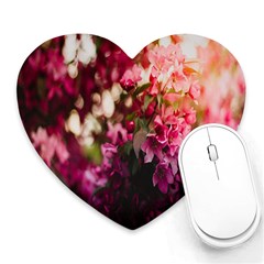 Pink Flower Heart Mousepad by artworkshop