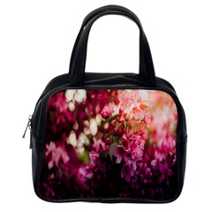 Pink Flower Classic Handbag (One Side)