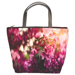 Pink Flower Bucket Bag