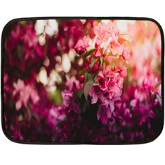 Pink Flower Two Sides Fleece Blanket (Mini)