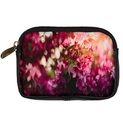 Pink Flower Digital Camera Leather Case by artworkshop