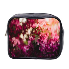 Pink Flower Mini Toiletries Bag (two Sides) by artworkshop