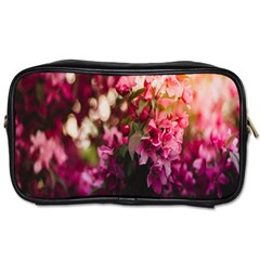 Pink Flower Toiletries Bag (Two Sides)