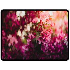 Pink Flower Fleece Blanket (Large)