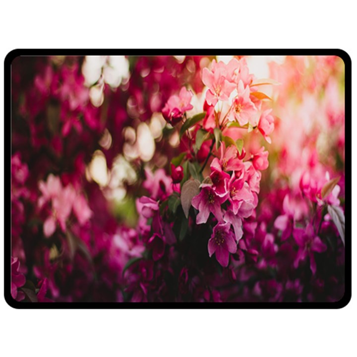 Pink Flower Fleece Blanket (Large)