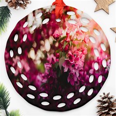 Pink Flower Ornament (Round Filigree)