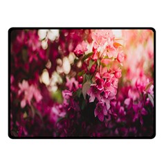 Pink Flower Two Sides Fleece Blanket (Small)