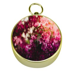 Pink Flower Gold Compasses