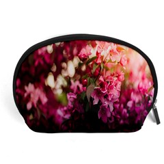 Pink Flower Accessory Pouch (large) by artworkshop