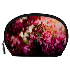 Pink Flower Accessory Pouch (large) by artworkshop