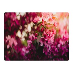 Pink Flower Two Sides Premium Plush Fleece Blanket (Mini)