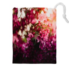 Pink Flower Drawstring Pouch (4XL)