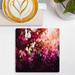 Pink Flower Uv Print Square Tile Coaster 