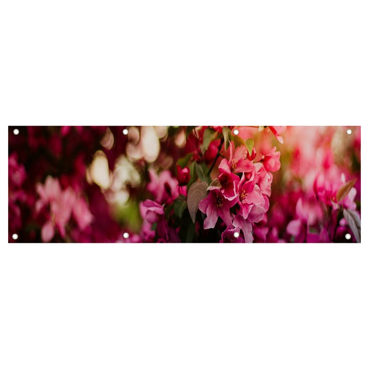 Pink Flower Banner and Sign 9  x 3 