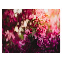 Pink Flower Two Sides Premium Plush Fleece Blanket (Extra Small)