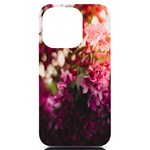 Pink Flower iPhone 14 Pro Black UV Print Case Front