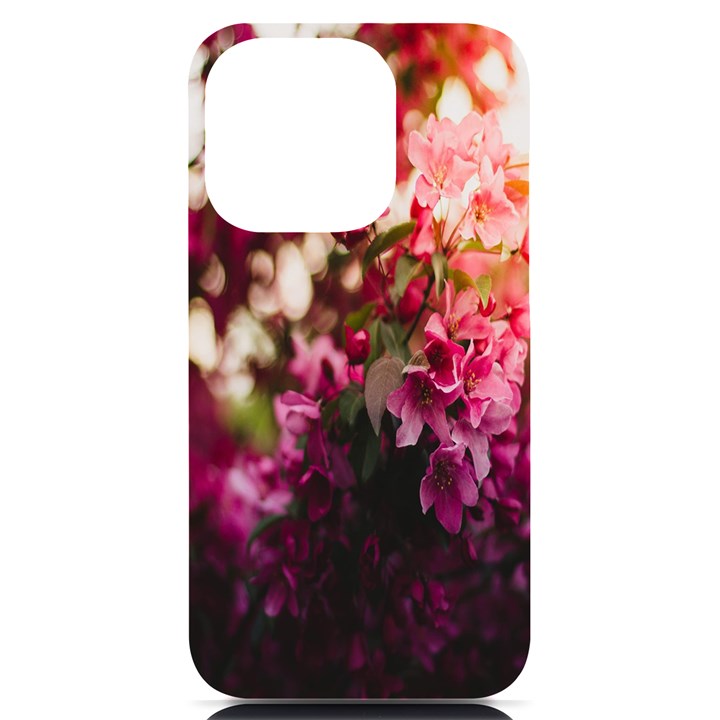 Pink Flower iPhone 14 Pro Black UV Print Case