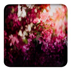 Pink Flower Square Glass Fridge Magnet (4 Pack) by artworkshop