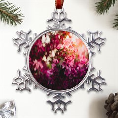 Pink Flower Metal Large Snowflake Ornament