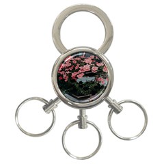 Pink Peony  Flower 3-Ring Key Chain