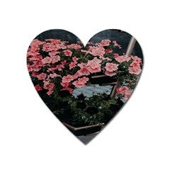 Pink Peony  Flower Heart Magnet