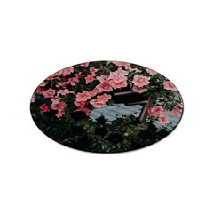 Pink Peony  Flower Sticker Oval (10 pack)