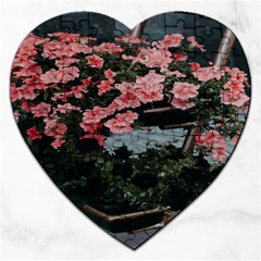 Pink Peony  Flower Jigsaw Puzzle (Heart)