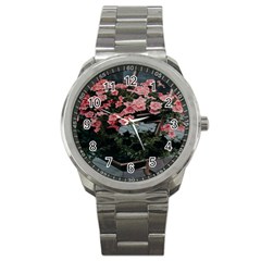 Pink Peony  Flower Sport Metal Watch