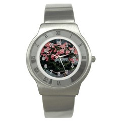 Pink Peony  Flower Stainless Steel Watch