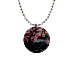 Pink Peony  Flower 1  Button Necklace by artworkshop