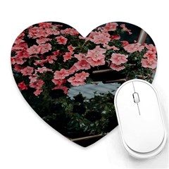 Pink Peony  Flower Heart Mousepad