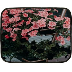 Pink Peony  Flower Fleece Blanket (Mini)