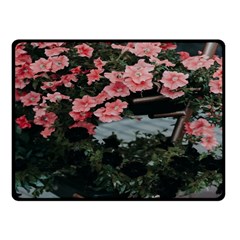 Pink Peony  Flower Fleece Blanket (Small)