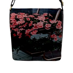 Pink Peony  Flower Flap Closure Messenger Bag (L)