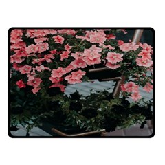 Pink Peony  Flower Two Sides Fleece Blanket (small)