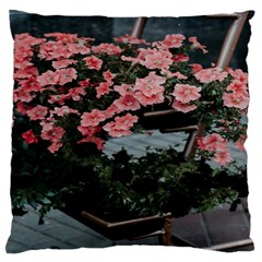 Pink Peony  Flower Standard Premium Plush Fleece Cushion Case (One Side)