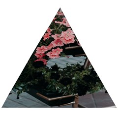 Pink Peony  Flower Wooden Puzzle Triangle