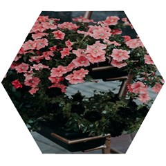 Pink Peony  Flower Wooden Puzzle Hexagon