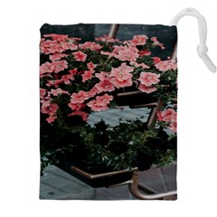 Pink Peony  Flower Drawstring Pouch (5xl) by artworkshop