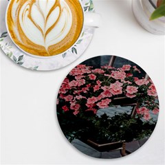 Pink Peony  Flower UV Print Round Tile Coaster