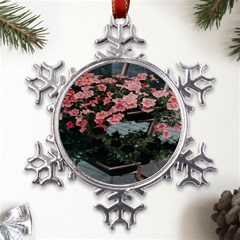 Pink Peony  Flower Metal Large Snowflake Ornament