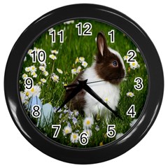 Rabbit Wall Clock (black) by artworkshop