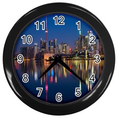 Seaside River Wall Clock (black) by artworkshop