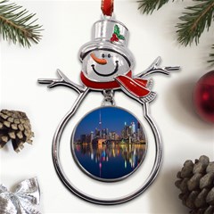 Seaside River Metal Snowman Ornament